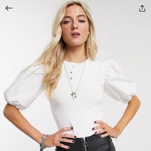 Bershka Poplin Sleeve Top